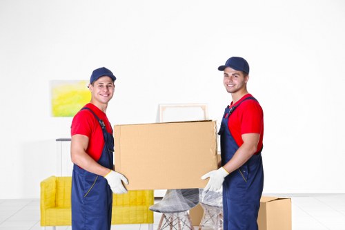 Local removals team handling boxes and furniture in St Lukes